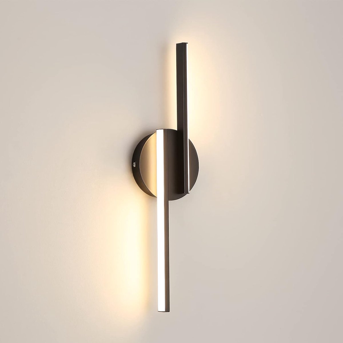 Goeco Wandlampen - 45cm - Medium - 16W - LED - 3000K - Warm Licht - Zwart