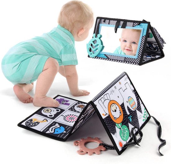 KosmoKids® - Jouets Bébé - Jouets miroir Bébé avec livre froissé