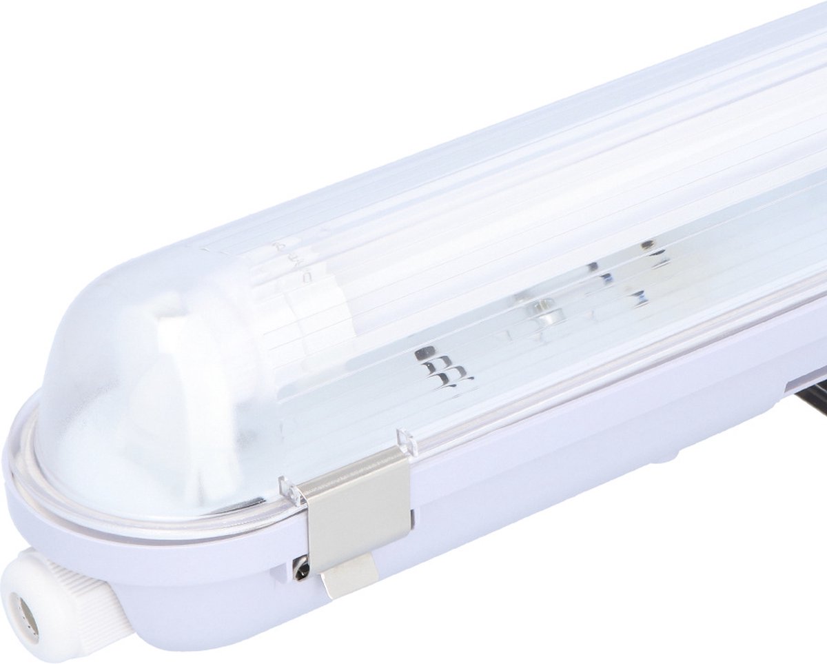 HOFTRONIC LED TL armatuur IP65 120 cm - 4000K - 12-18 Watt 3600lm - 200lm/W - incl. flikkervrije LED buizen - koppelbaar Wit