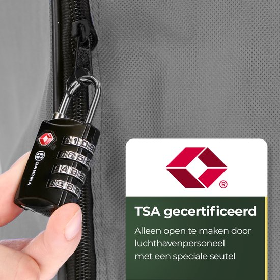 Cadenas de voyage Gandria - Serrure TSA - Serrure de voyage 2 pièces - Serrure à combinaison à 4 chiffres - Serrure à valise 4 chiffres - Acier allié de Zinc