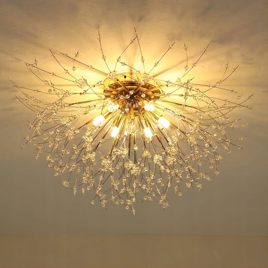 Goeco - Lampes de plafond- Lustre en cristal - Plafonnier LED - G9 - Chrome  | bol