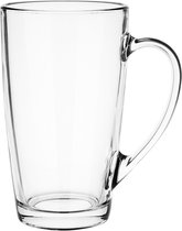 Glasmark Verres à thé/ verres à café modèle Sheffield - verre transparent - 6x pièces - 400 ml
