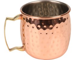 Urban Living Moscow Mule glas/beker - RVS metaal - koperkleurig - 500 ml - luxe cocktailglazen