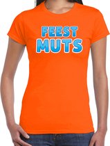 Bellatio Decorations verkleed t-shirt voor dames - Feest muts - oranje/blauw - carnaval S