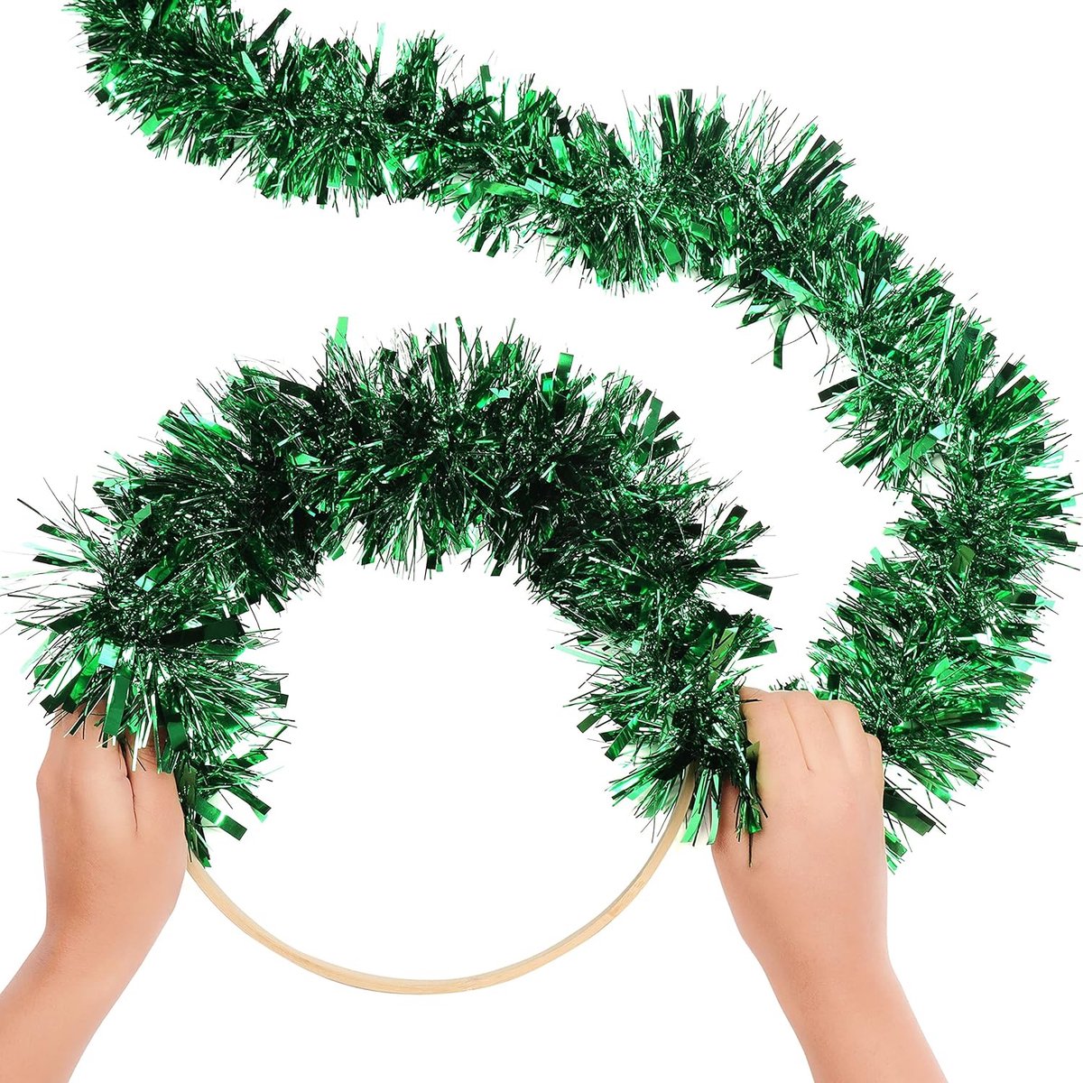 Lametta slinger Kerstmis Rood,Metalen slinger kerstboom,4 stuks Lametta slinger Kerstmis Rood,Metalen slinger kerstboom,4 stuks