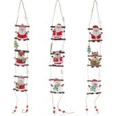 3 x hangdecoratie voor Kerstmis, hangfiguren van vilt, sneeuwpop, kerstman en rendier om op te hangen aan muur en raam (3 stuks - hangdecoratie)