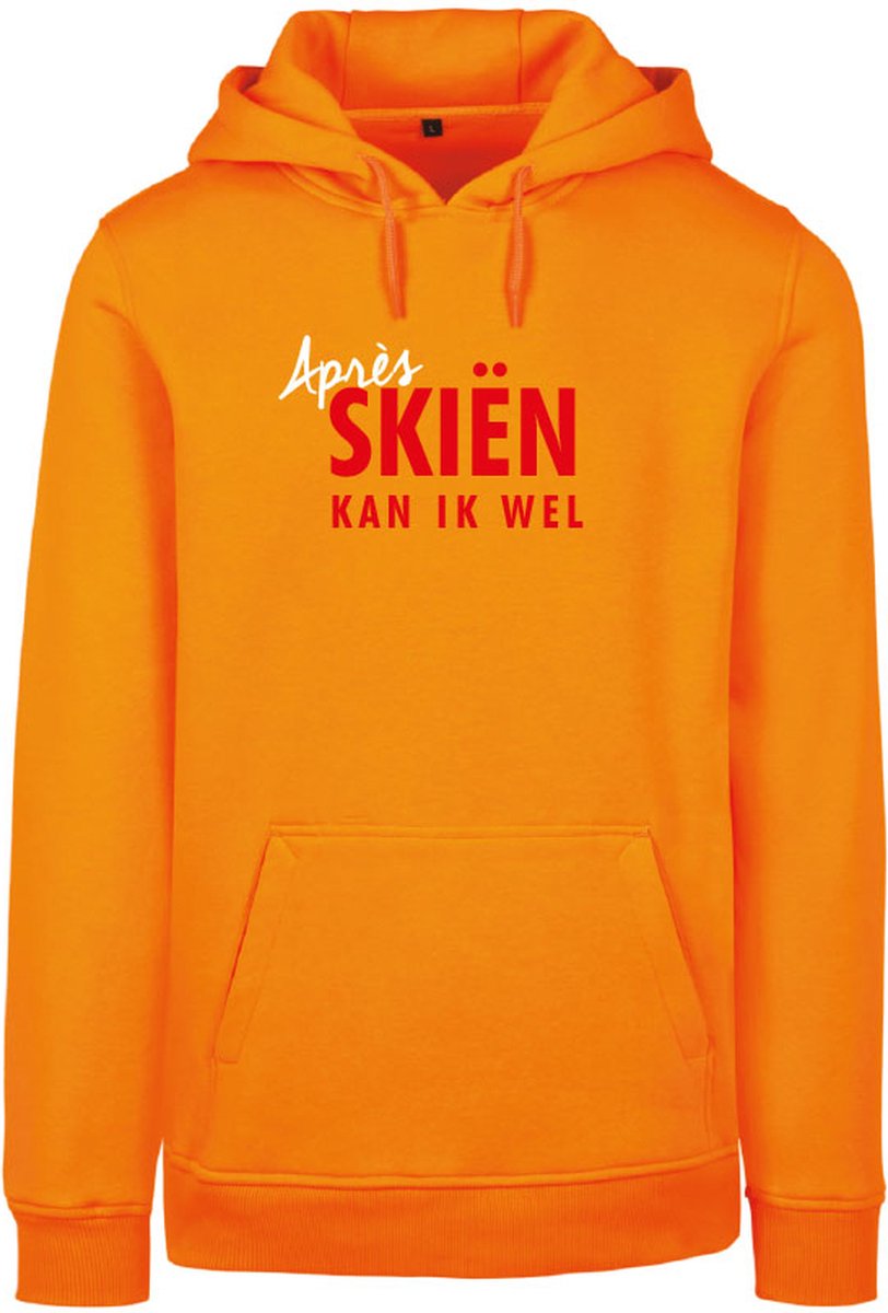 Wintersport hoodie paradise orange XXL - Après skien kan ik wel - soBAD. | Foute apres ski outfit | kleding | verkleedkleren | wintersporttruien | wintersport dames en heren