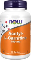 Now Foods Voedingssupplementen Acetyl L Carnitine, 750 mg (90 Tablets) - Now Foods