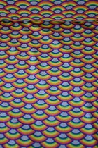 Tricot met regenboogjes 1 meter - modestoffen voor naaien - stoffen