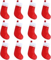 Chaussettes de Noël pour accessoires de DIY de Noël, bas à suspendre pour cheminée, tissu non tissé rouge avec bord doré