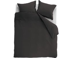 Ambiante Cotton Uni dekbedovertrek - Effen - Tweepersoons - 200x200/220 cm - Antraciet