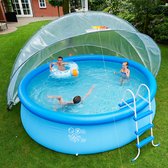 SunnyTent Zwembadtent - Maat L+ - Rond - Warm & Schoon Zwemwater - Geen Energiekosten - Zwembadoverkapping - Europese Kwaliteit