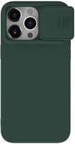 Nillkin CamShield Hoesje Geschikt voor Apple iPhone 15 Pro - Compatibel met MagSafe - Siliconen Back Cover - met Camera Slider Groen
