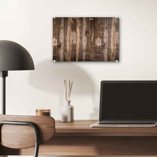 MuchoWow® Peinture sur Verre - Planches - Bois - Wood - 30x20 cm - Peintures sur Verre Acrylique - Photo sur Glas