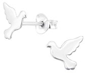 Joy|S - Zilveren vogel oorbellen - 8.3 x 8.4 mm - gepolijst - oorknoppen