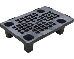 Mini kunststof pallet, zwart, draagkracht 250kg, 100% gerecycleerd kunststof,Pallet | Halve pallet | Kunststof pallet | Ultra Light | 60 x 40 x 14 cm