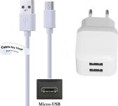 2.1A lader + 0,3m Micro USB kabel. Oplader adapter geschikt voor o.a. Samsung telefoon Galaxy On7 Pro, On8, S i9000, S Plus, Ace, Champ, Chat, Corby, Mega, Metro, Grand, Instinct, Omnia, Fame