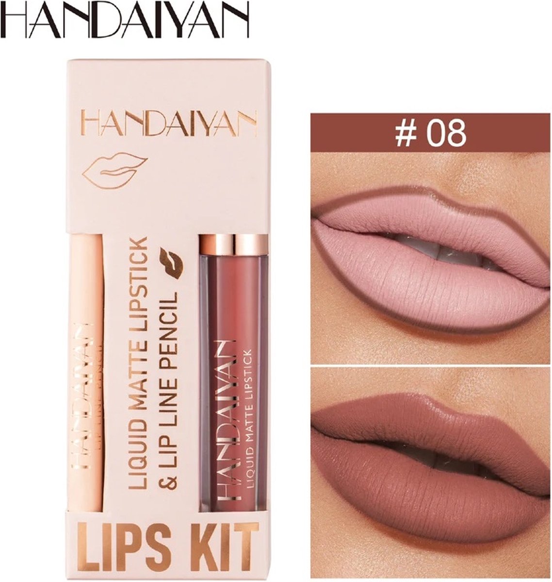 Lipstick & Lipliner set – Lipliner – HANDAIYAN® langhoudende lippenstift/lipliner set - Lippenpotlood set