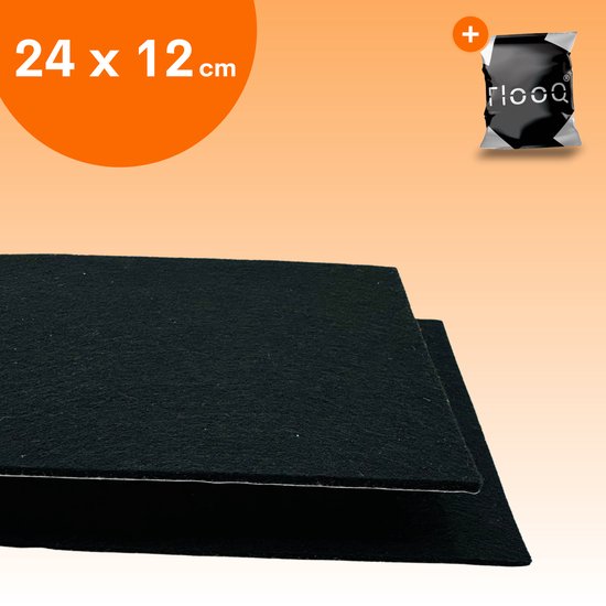 FLOOQ Anti Kras Zelfklevend Meubelvilt Zwart - 24 x 12 cm - 3mm dik - Voor Meubels