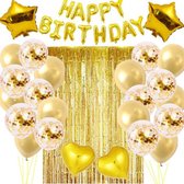 Verjaardag versiering - slingers verjaardag - Happy Birthday Slinger & Ballonnen - Folieballonnen letters - Helium ballonnen - Versiering & decoratie verjaardag - Ballonnen Goud
