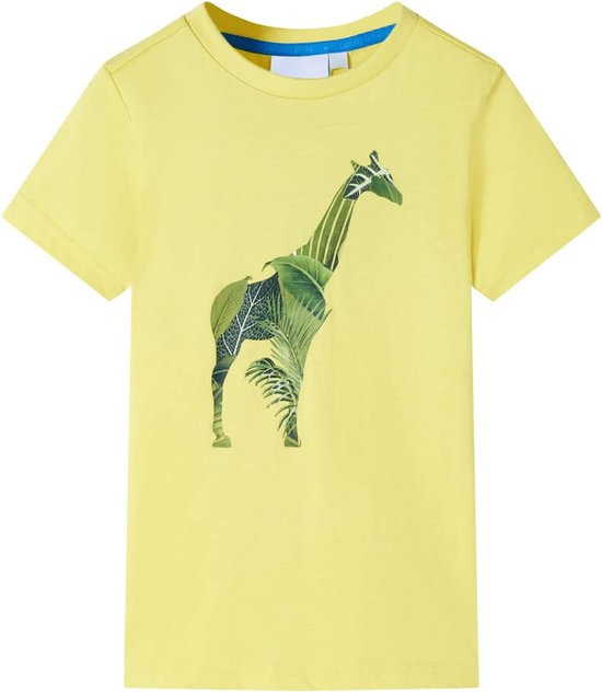 vidaXL-Kindershirt-met-girafprint-116-geel