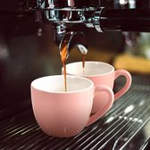 Mini-espressokopje, 90 ml, kleine koffiekopjes voor espressothee, 6 stuks, roze