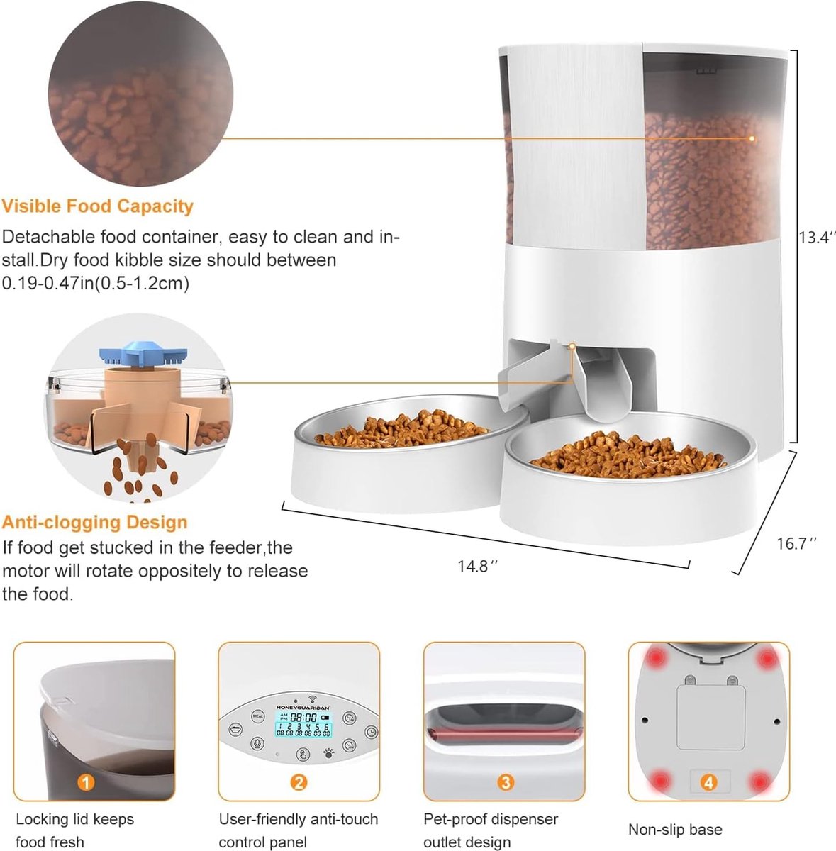 DiverseGoods Automatische Kattenvoerbak 4,5L voor 2 - afbeelding 2