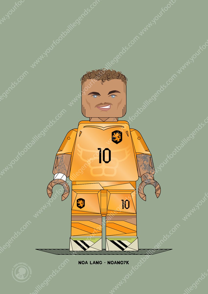 Poster Noa Lang - 400x300mm - Nederlands Elftal Voetbal - Oranje - Your Football Legends - Nederland Posters