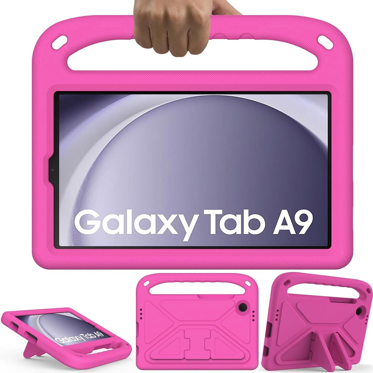 Geschikt voor Samsung Galaxy Tab A9 Kinderhoesje met handvat - Roze