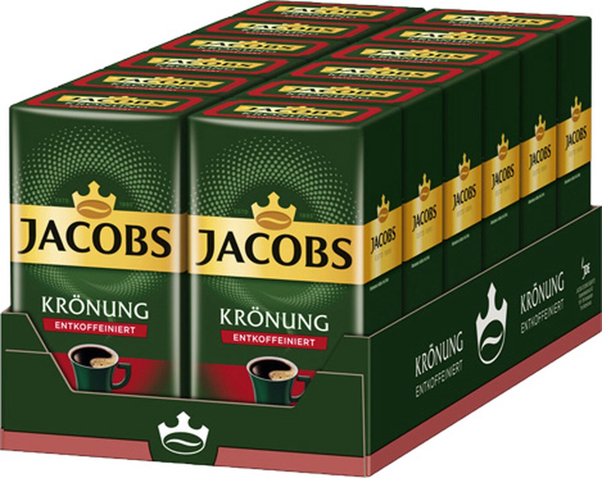 Jacobs - Krönung Cafeïnevrij Gemalen Koffie - 12x 500g