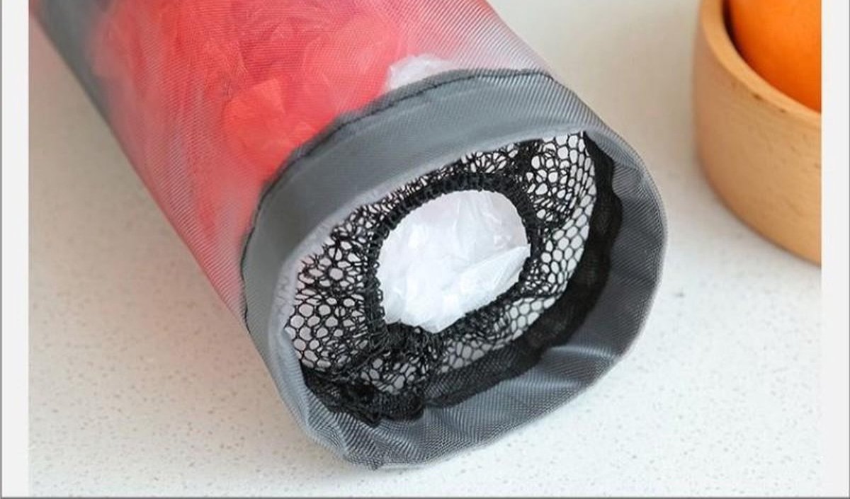 Opbergtas -zak Houder Dispenser -Keuken Hangende Vuilniszak Opbergtas - organisator van plastic zakken-Kleur: zwart -met een gratis haakje