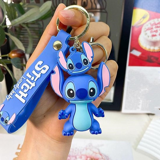 Luxe Sleutelhanger Schattige Anime Disney Autosleutelhanger Mooie Cadeau - Blauw