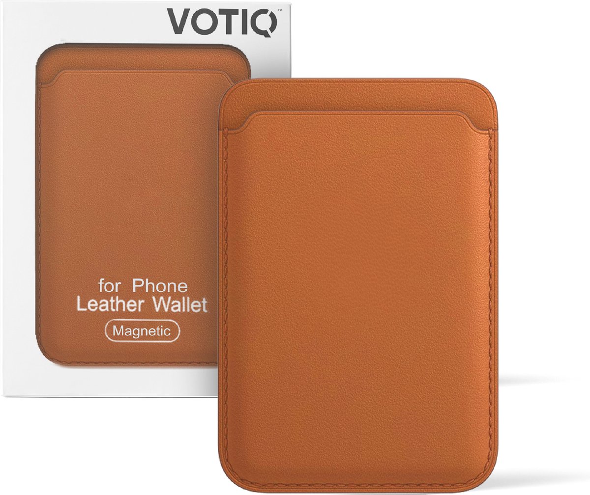 VOTIQ® Wallet geschikt voor MagSafe iPhone Apple 12/13/14/15 MINI/MAX/PRO/PLUS - Kaarthouder - Pasjeshouder Portemonnee - Bruin