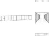 vidaXL Hondenkennel - Gepoedercoat staal - 1.210 x 220 x 180 cm - Zwart/zilver - Kennel