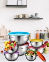 stainless steel salad bowls with airtight lid,7-Delige