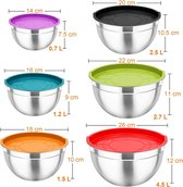 stainless steel salad bowls with airtight lid,6 pics