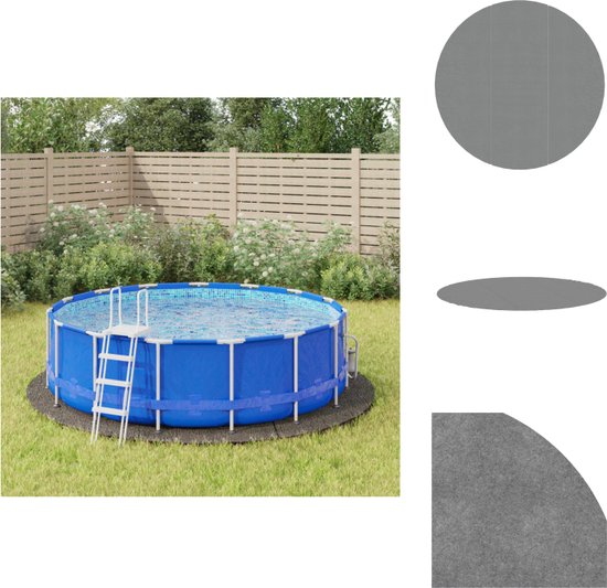 vidaXL Zwembadgrondzeil 366 cm polyester geotextiel lichtgrijs