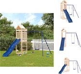 vidaXL Speeltoren - Massief grenenhout - Multi-activiteitencentra - 249 x 349 x 238 cm - Geschikt voor kinderen van 3-8 jaar - Max - gewicht 45 kg - Montage vereist - Speeltoestellencombinatie