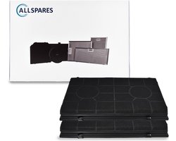 AllSpares Koolstoffilter (2x) voor afzuigkappen geschikt voor AEG-Electrolux Type 190 - Ikea CHF190, FAT190 - Whirlpool 484000008578 en Elica CFC0140055 (485x255x45mm)