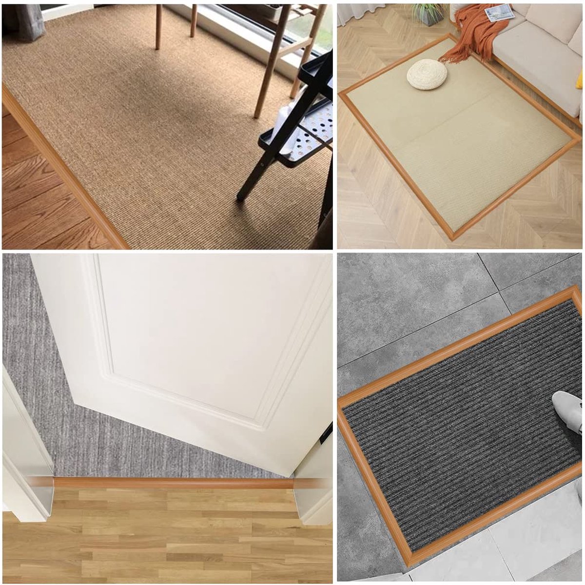 Vloer Overgang Strip Deur Keuken Slaapkamer, PVC Drempels Overgang Strip, Hotel Achtergrond Muur, Houtnerf Afwerking L Hoek Vloer Verbindingsstrips, Marmeren Tapijt Randafwerking Laminaat (Color : I