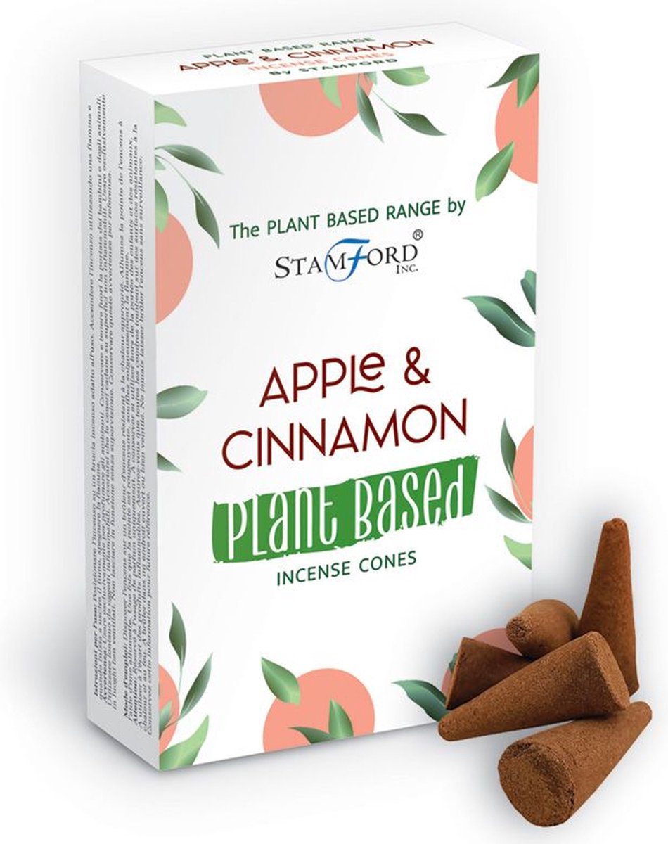 Backflow Wierook kegels - Apple Cinnamon - Appel Kaneel - 12 Stuks - Plantaardig - Vegan - Plant Based - Incense Cones - Waterval Wierook