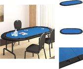 vidaXL Pokertafelblad - Casino kwaliteit - Inklapbaar - Blauw - 208x106 cm - Pokertafel