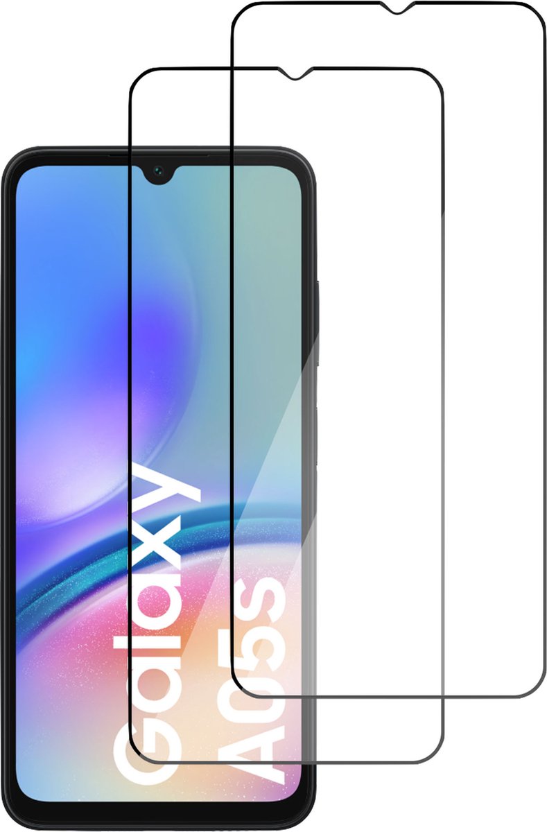 2x Screenprotector geschikt voor Samsung Galaxy A05s - Gehard Glas - Full Proteqt+