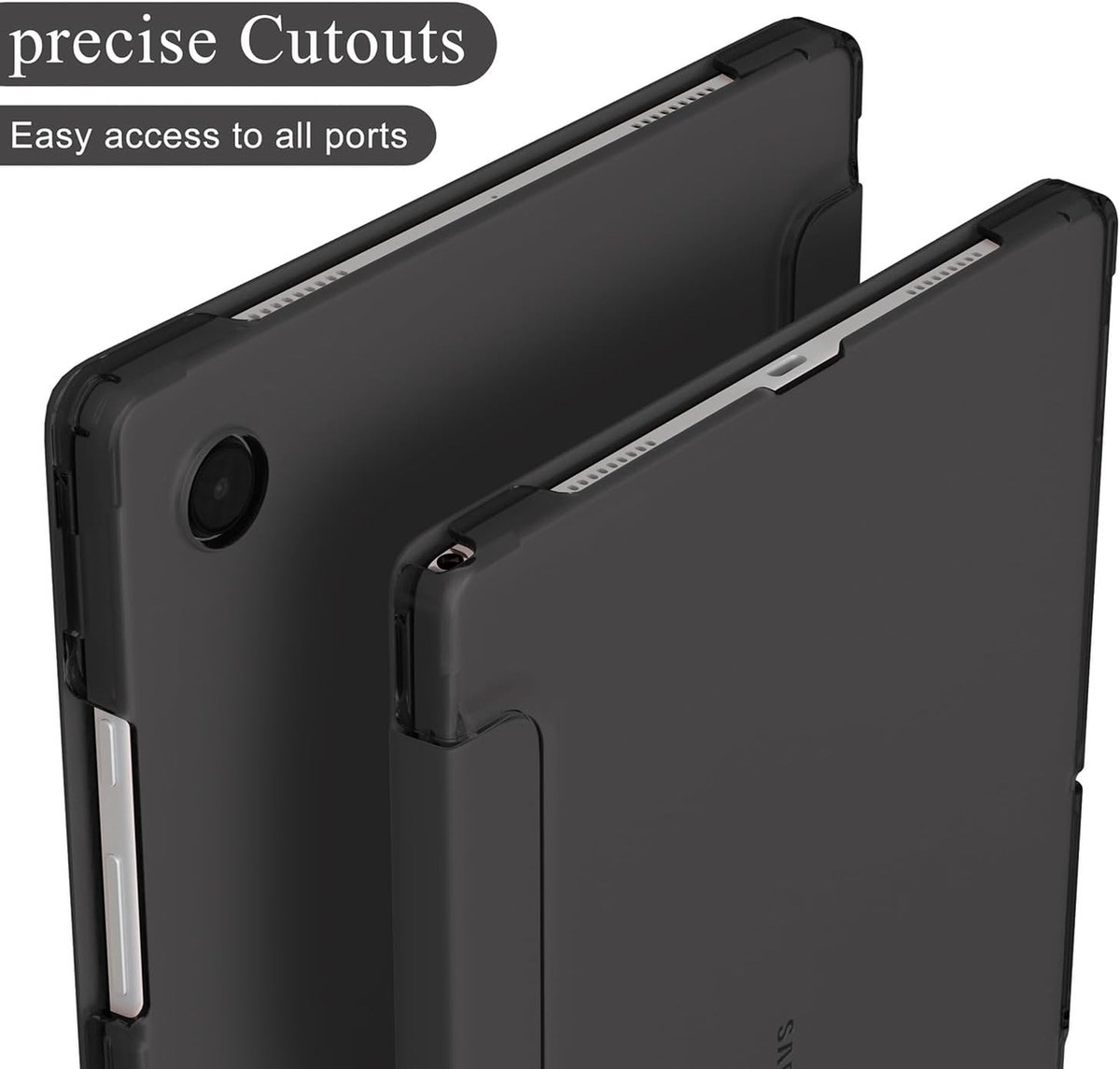 Geschikt voor Samsung Galaxy Tab A9 Smart Cover hoesje - Auto Wake/Sleep Functie - Grijs