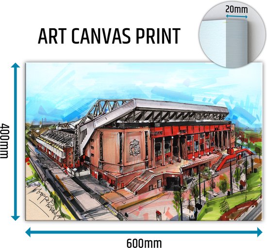 Liverpool voetbalstadion canvas schilderij 60x40 cm