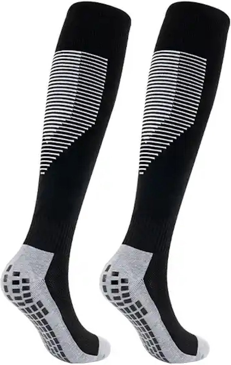 Chibaa - Heren Lange Sport Sokken - Compressiekousen - Ademend - Sporten - Outdoor - Voetbal - Wielrennen - Hardlopen - 1 paar - Zwart - One Size