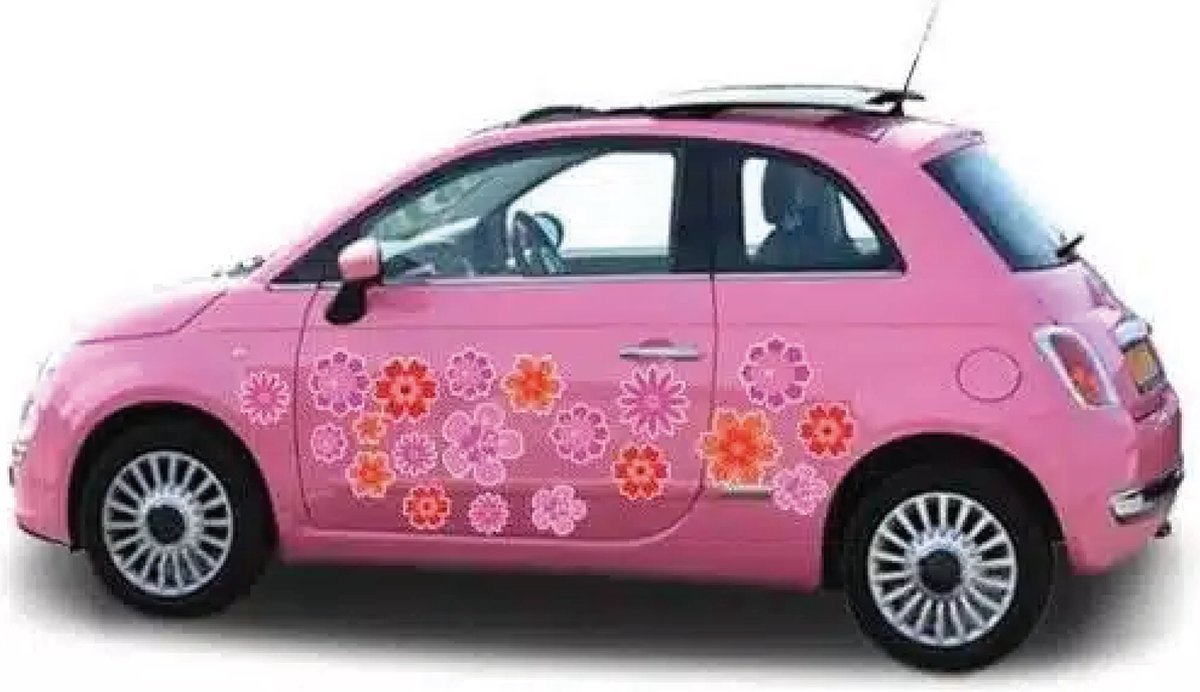 Paars Roze Auto Bloemenstickers