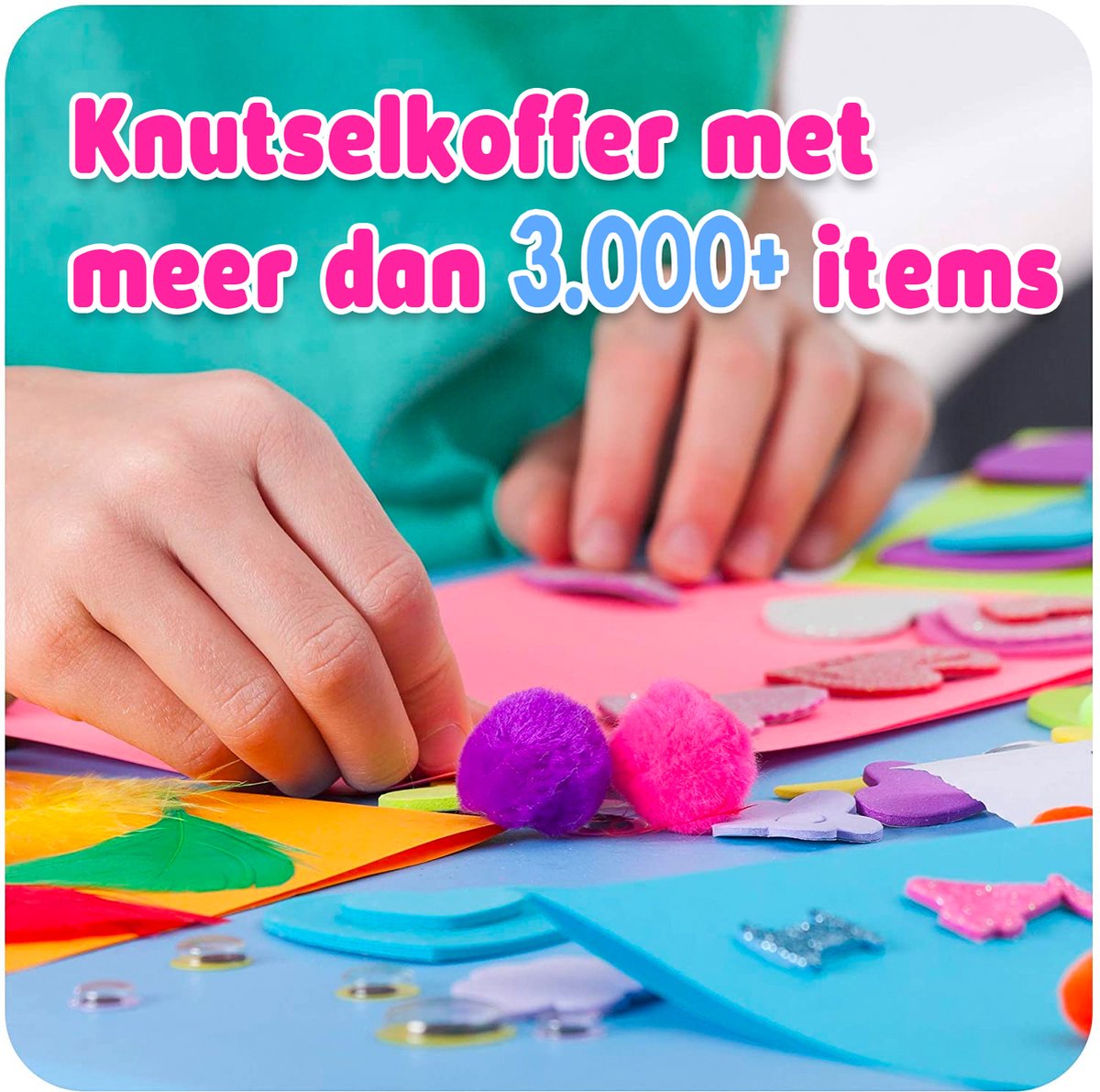 Allerion Glitter Knutseldoos Unicorn XXL – 3000+ delig – Voor Jongens en Meisjes – Creatief Speelgoed - Knutselen — afbeelding 5