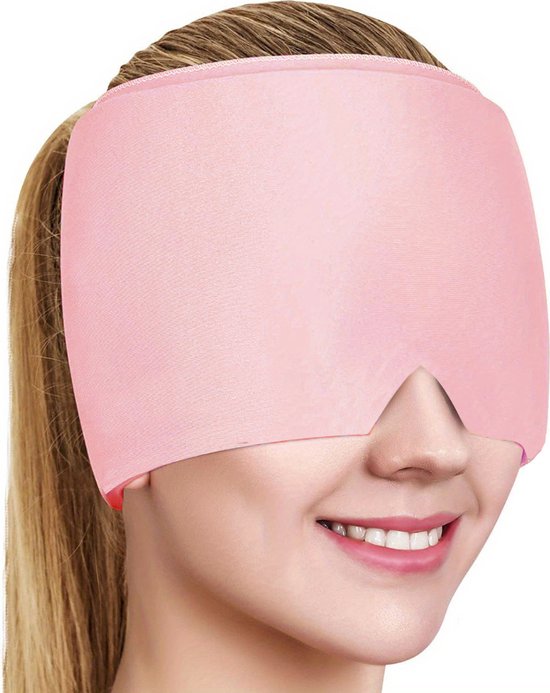Livano Migraine Muts - Migraine Masker - Hoofdpijn - Cap - Headache Relief Cap - Gel - Roze