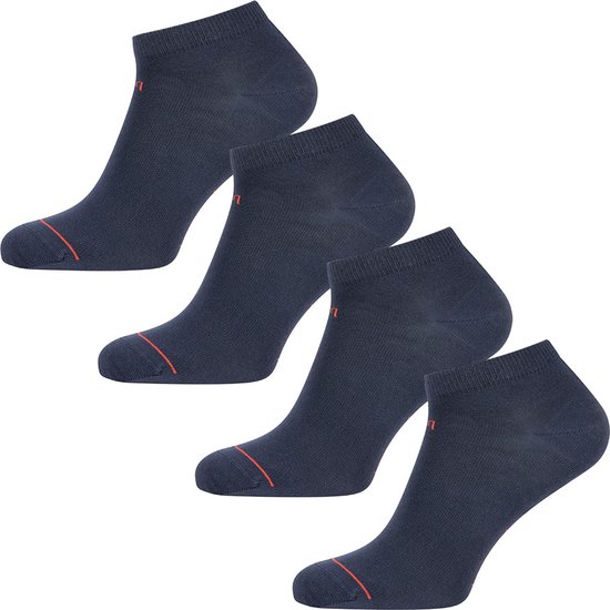 Undiemeister - Sokken - Sokken heren - Handgemaakt - 4-pack - Gemaakt van Mellowood - Sneaker sokken - Storm Cloud (blauw) - Anti-transpirant - 43-46
